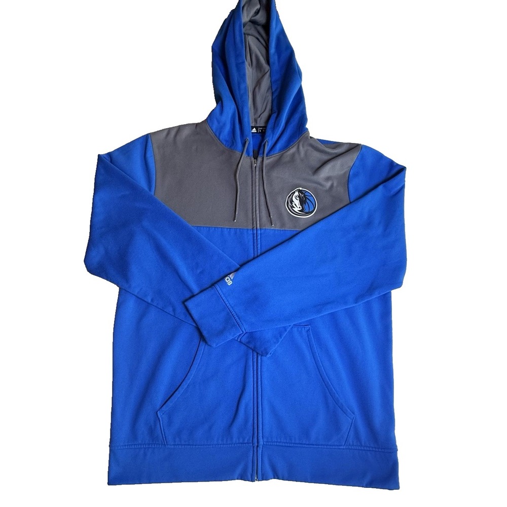 Adidas Climawarm Dallas Mavericks Hoodie Sz Large‎ Full Zipper NBA Logo-754